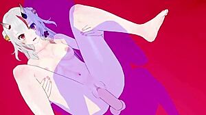 oozora subaru and nakiri ayame have intense sex in hololive vtuber hentai with creampie and big tits