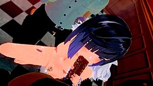 yelan from genshin impact bent over in doggystyle hentai