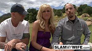 guy lets his wife get slammed by a stranger