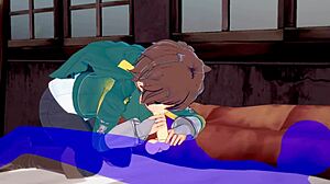 hey, did kazuma just get a blowjob with cum in his mouth in this konosuba yaoi game?