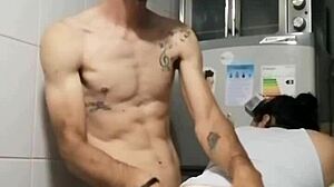 Passionate amateur sex heats up in the kitchen with young Latina