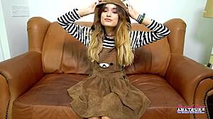 Exotic brunette pamela morrison sucks hard cock and gets pussy fucked