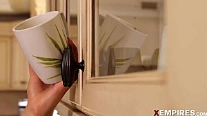 Hot Brunette Girl with Big Tits and Chubby Body Seduces Housemate into Fucking and Titty Fuck.