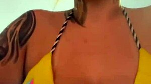 African amateur wet pussy in gym bikini thong public