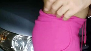 Amanda got so horny she offered her pussy in the garage.