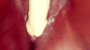 Ebony girl rips clothes and uses dildo for dripping orgasm 😍