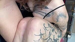 Backstage Blowjob by Tattooed Teen with Anal Toys