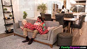 FamilyOrgasm - Teen slammed by stepdad while stepmom decorates! What a holiday shock!