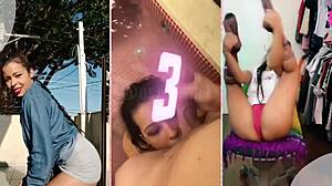 Look at this beautiful latina showing her ass in lingerie!