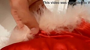 Christmas Moment of Athletic Brunette Getting Wild with Big Cock Action