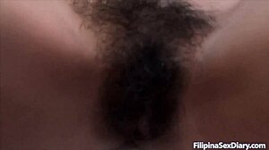 asiansexdiary petite asian gets furry pussy creampied by big cock in hardcore sex