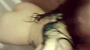 in my first shower video, this horny milf blonde sucks and uses dildo on her wet tits and big ass