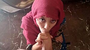 Muslim Babe Sucks Huge Cock for Mouth Cum