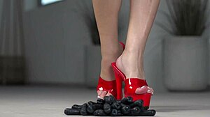 watch her crush fruits with bare feet?