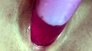 tight little 18+ pussy stretches around big dildo