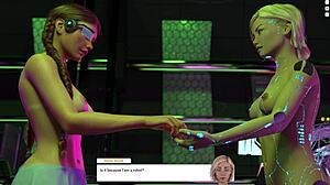 intense lesbian robot sex