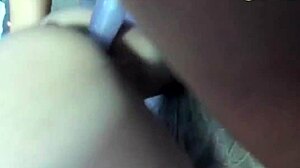 Lesbian strap-on fucking with loud moans and intense dildo play.