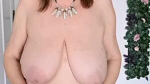 Hot Damn! Mature Cougar Teases with Big Tits and Pussy for Your Jerk Off Instructions!