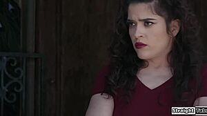 Latina brunette followed across states for wild fucking