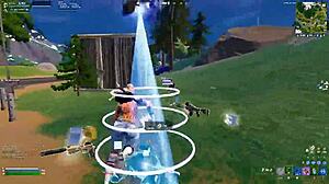 Playing Fortnite with bisexual transgender in doggystyle action