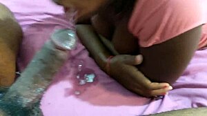 pretty teen model practices dildo sucking with sexy lips for big cock