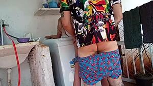 Hot wife cheats with sex toy outdoors