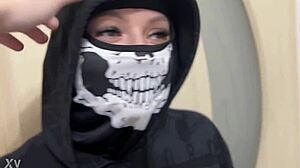 Sexy thief caught red-handed and fucked bent over in homemade close-up