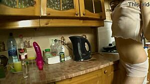 Teen Brunette Pauline Gets Naughty with Oily Dildo Play. Wet Session Turns Wild!