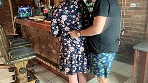 Hey, wanna see this hot milf's upskirt before I pound her tight pussy?