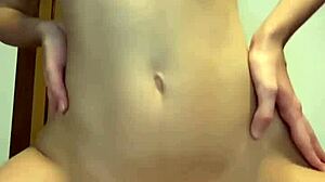 Damn! Amateur cowgirl with perfect tits rides hard in dorm!