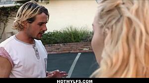 Blonde milf repays car fix with wild fuck!