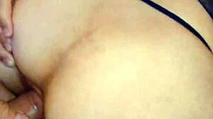 Watch this beautiful milf bent over in doggystyle anal close-up