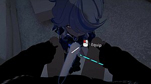 Kafka And Furina Take Turns Dominating The Goth Boy In This Intense Scene!