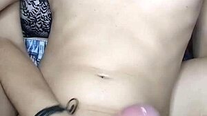 Debora Prado Masturbates Big Cock with Lubricant and Black Nails