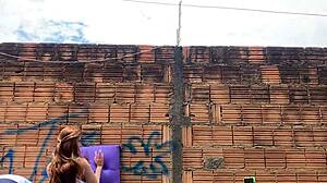 I watched this latina amateur stick her hand in her ass outdoors with toys.