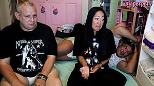 pig tails slag liz rainbow earns facial after power fuck!