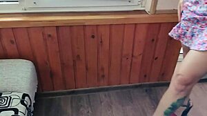 Hidden Cam Captures Balcony Cumshot