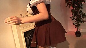 Blonde Stacey Saran watches cock slide into her wet pussy.