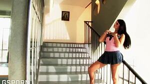 Sensual brunette milf with natural boobs gets pounded by a eager stud.