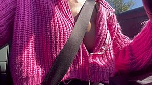 italian milf artemisia love flashes big tits while driving