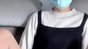 this asian milf in transparent stockings seduces with her big tits