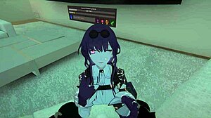 Kafka And Furina Take Turns Dominating The Goth Boy In This Intense Scene!