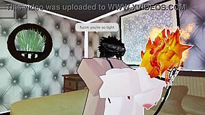 cute fire girl getting pounded by big white cock part 2