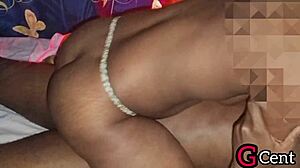 BBC digs deep into her tight wet pussy with moans