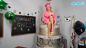 Busty Amateur College Graduate Prepares for Party with Relaxation