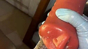 She deep throats her huge cock in dorm.