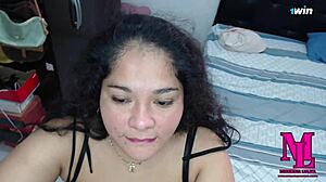 licking my stepdad's cock, he finishes on my chest while mom's away