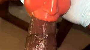 She deep throats her huge cock in dorm.