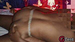 BBC digs deep into her tight wet pussy with moans