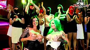 German busty amateur creampie at swinger gangbang